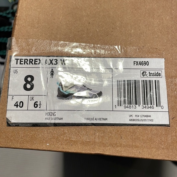 adidas Terrex Gray and Teal Trail Shoes - Picture 2 of 7